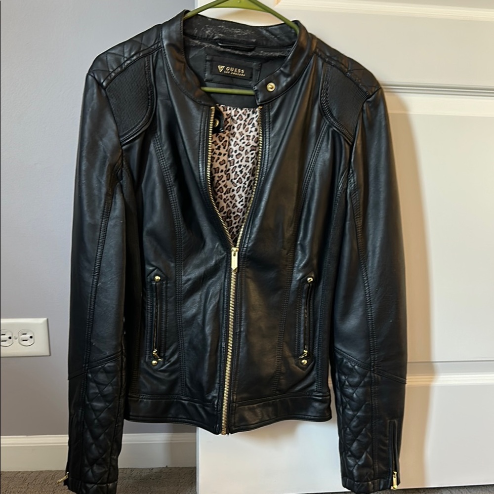 GUESS Black Leather Jacket for Women